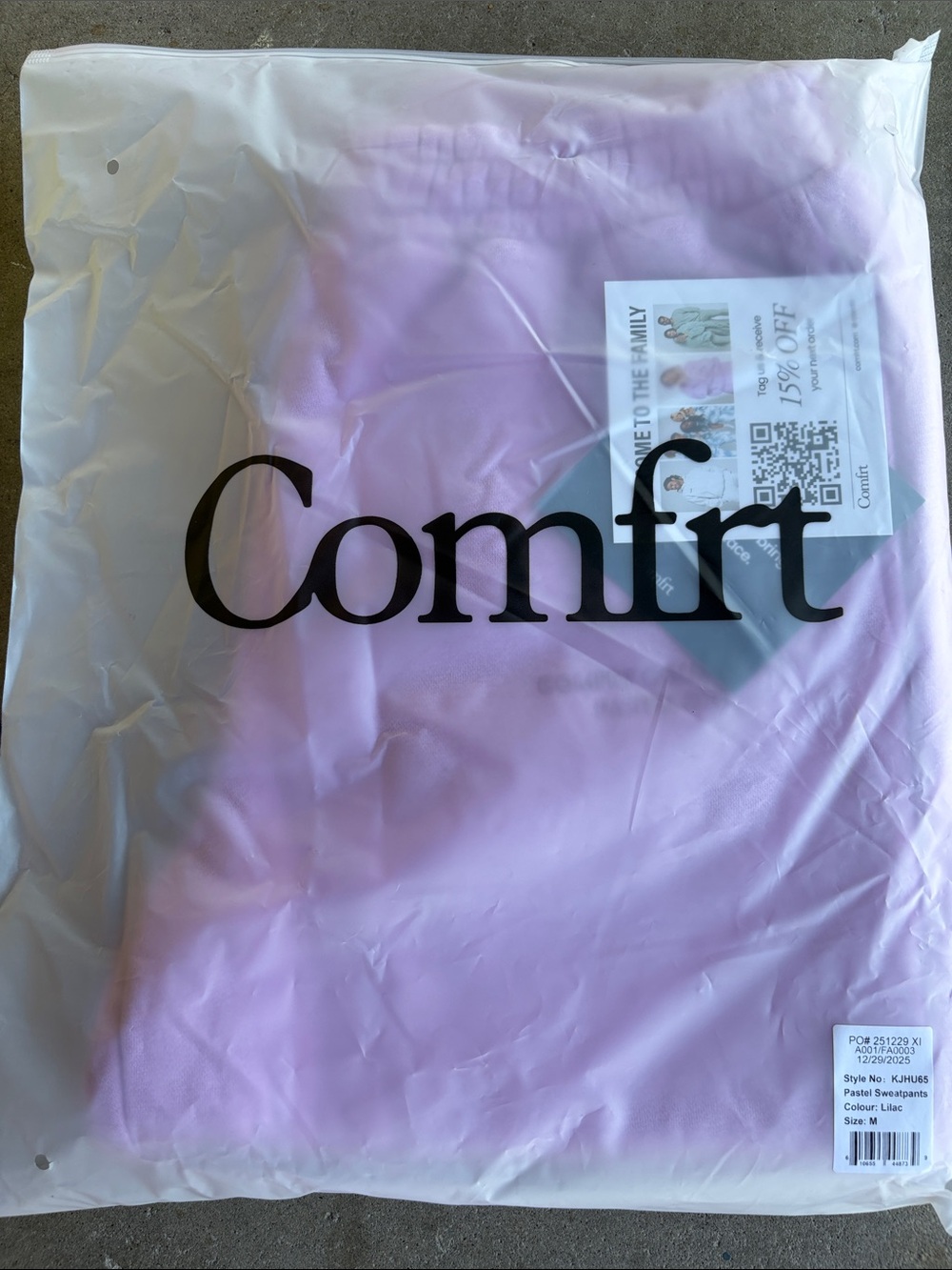 🆕 Comfrt - Pastel Lilac Fleece Sweatpants - Medium - Picture 5 of 7